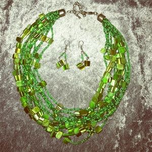 Matching earring and necklace set